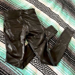 Black SPANX Small Tall Faux Leather
